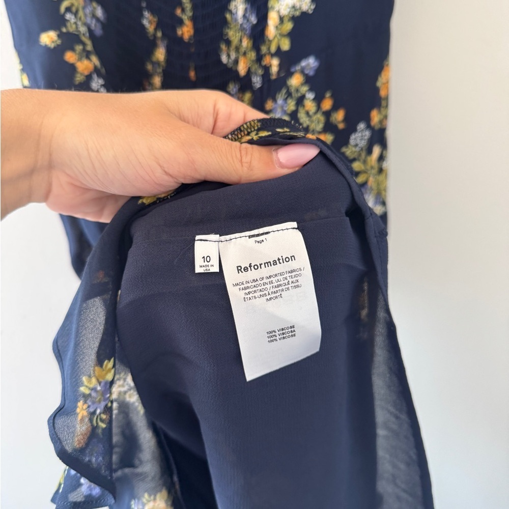 REFORMATION Rosi Sweetheart Neck Dress in Vittoria 10 - Picture 6 of 8